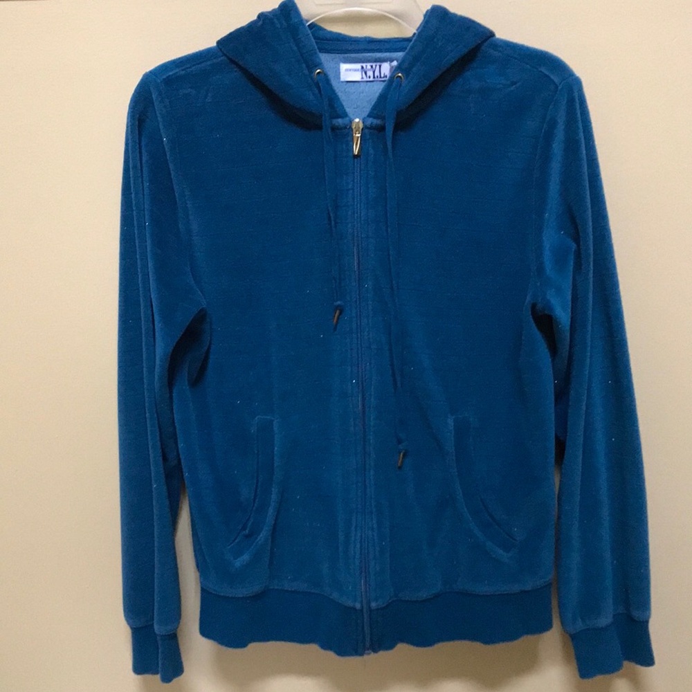 Vintage velour zip hoodie